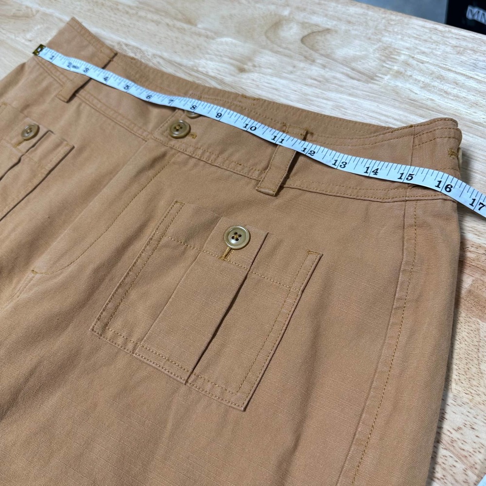 Sundance Voyager Trouser Pant Sailor Pockets Size 10 Wide Leg High Rise Dark Tan - Picture 9 of 11
